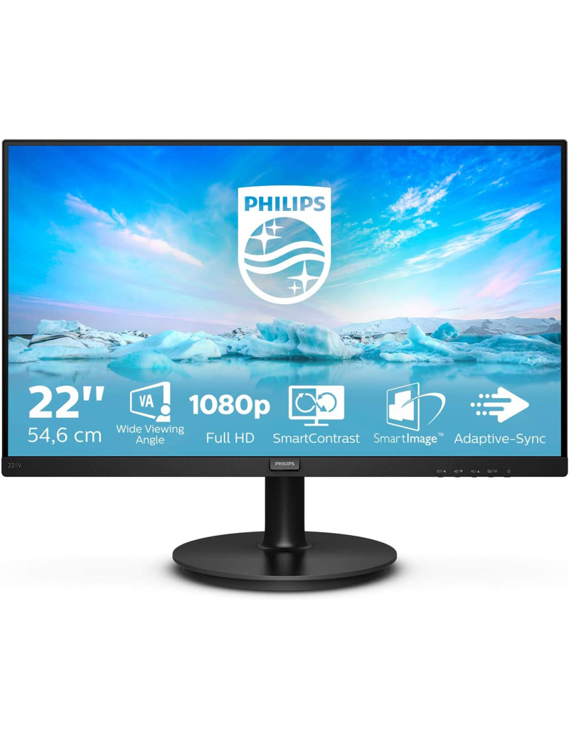 Monitor 22" Philips 221V8 LED Full HD 16:9 VA HDMI VGA 75 Hz Vesa
