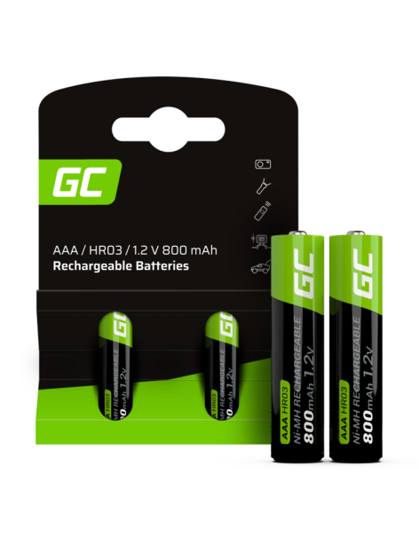 2 Batterie AAA Ministilo Ricaricabili Green Cell 800 mAh 1.2V GR08
