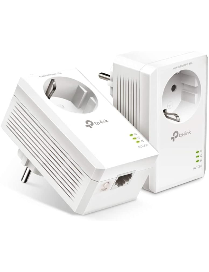 Kit Powerline TP-Link TL-PA7017P Con Presa Passante Schuko Ethernet 1000Mbps