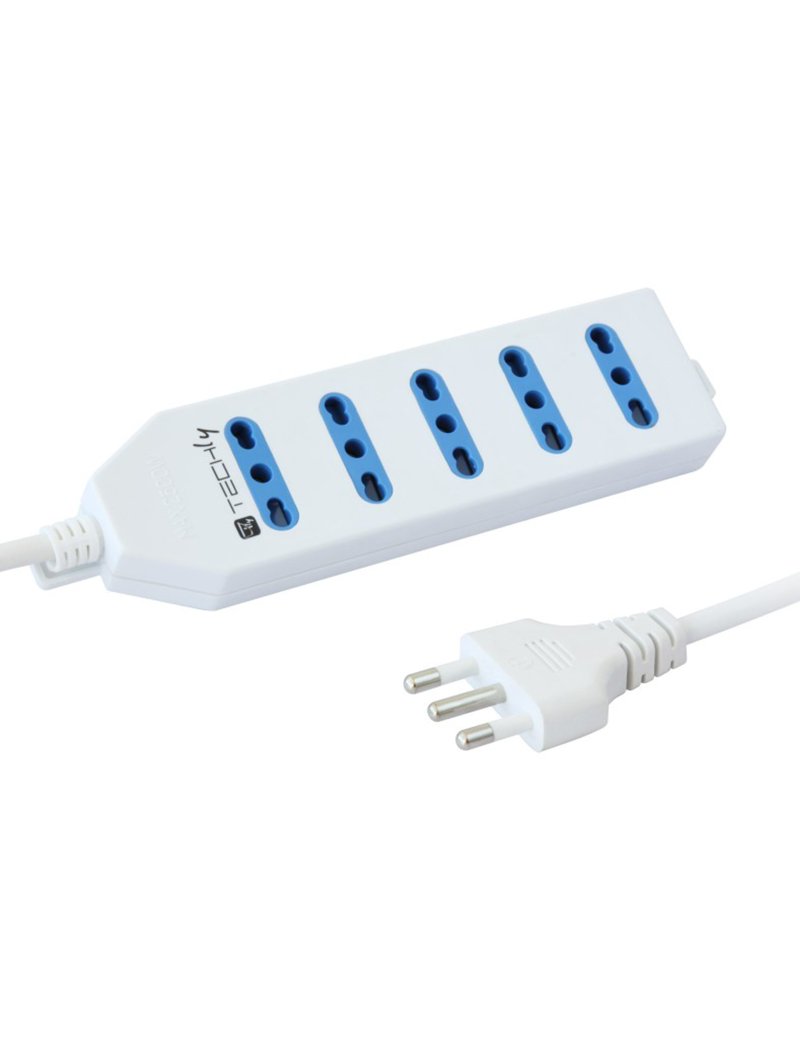 Techly IUPS-PCP-415 Ciabatta Elettrica Multipresa 5 Prese