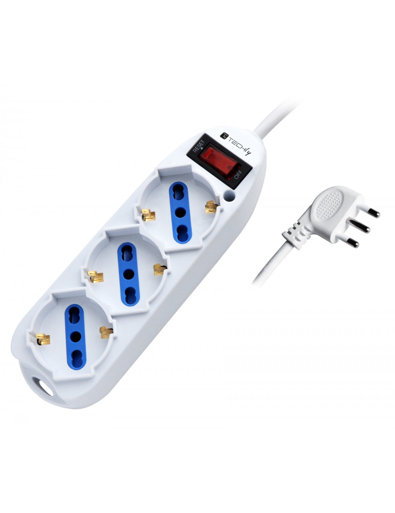 Techly IUPS-PCP-3SP10 Ciabatta Elettrica Multipresa 3 Prese