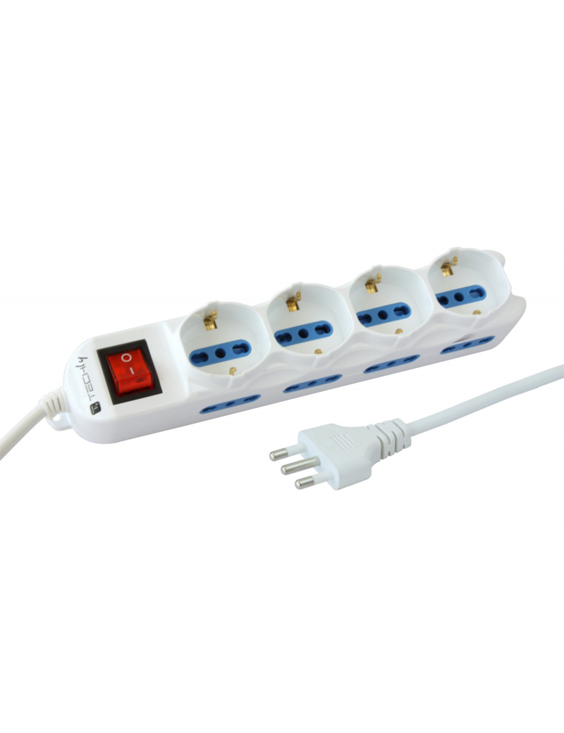 Techly IUPS-PCP-8I4S-INT Ciabatta Elettrica Multipresa 8 Prese