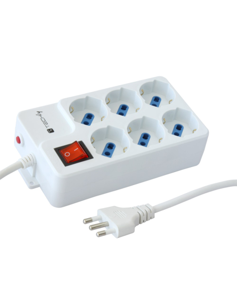 Techly IUPS-PCP-44A Ciabatta Elettrica Multipresa 6 Prese