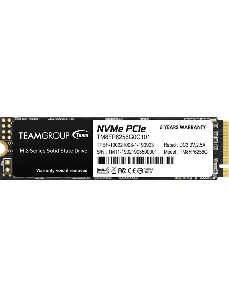 Team Group SSD 256GB MP33 M.2 NVMe PCIe Gen 3.0
