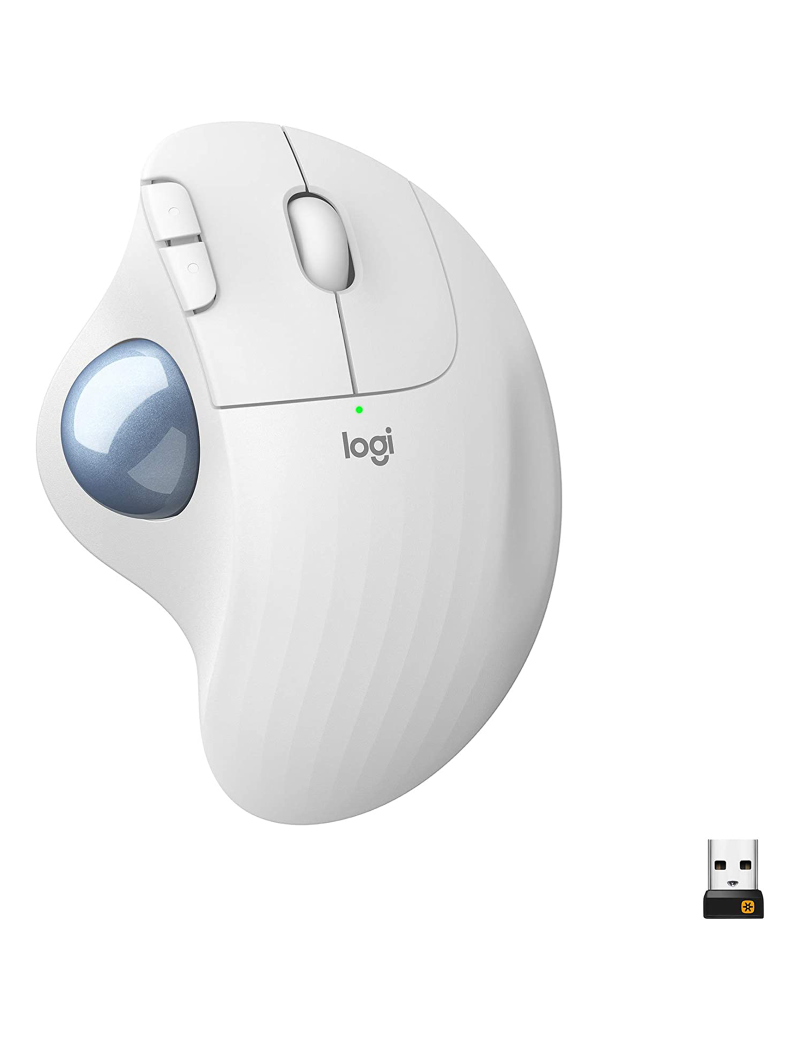 Mouse Wireless Logitech ERGO M575 Mouse Trackball Ergonomico Bianco