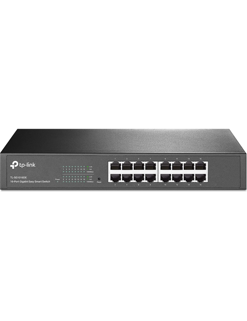 Switch Ethernet 16 Porte RJ45 10/100/1000 Mbps TP-Link TL-SG1016DE Rackmount 13"