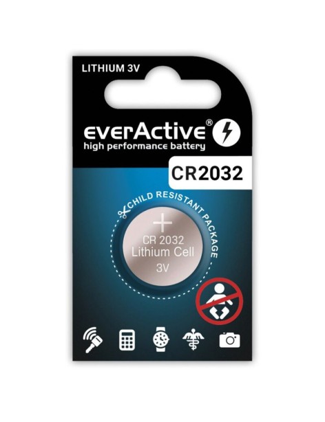 Batteria Tampone Al Litio CR 2032 Everactive 3V