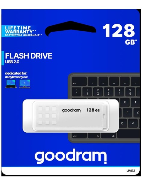 Pendrive GoodRAM 128GB UME2 white USB 2.0 - retail blister