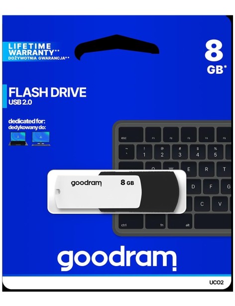 Pendrive GOODRAM Black-White 8GB USB 2.0 - retail blister
