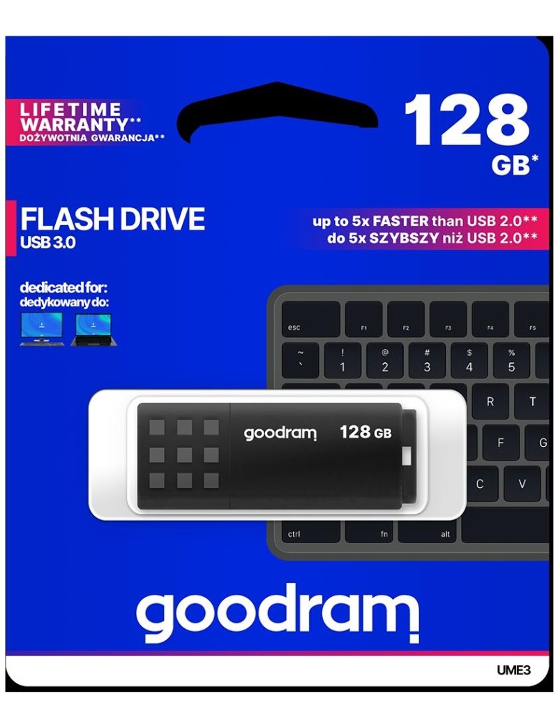 Pendrive GoodRAM 128GB BLACK USB 3.0 - retail blister