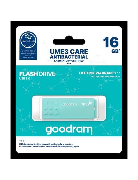 GOODRAM 16GB UME3 CARE - ANTIBATTERICA - USB 3.0
