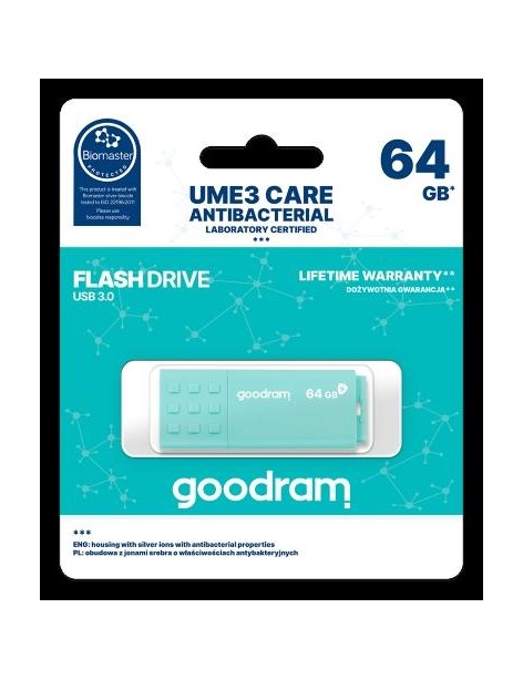 GOODRAM 64GB UME3 CARE - ANTIBATTERICA - USB 3.0
