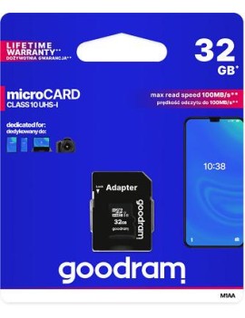 microSD 32GB CARD class 10 UHS I + adapter - retail blister