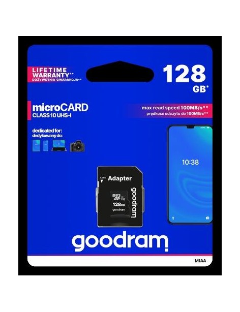 microSD 128GB CARD class 10 UHS I + adapter - retail blister