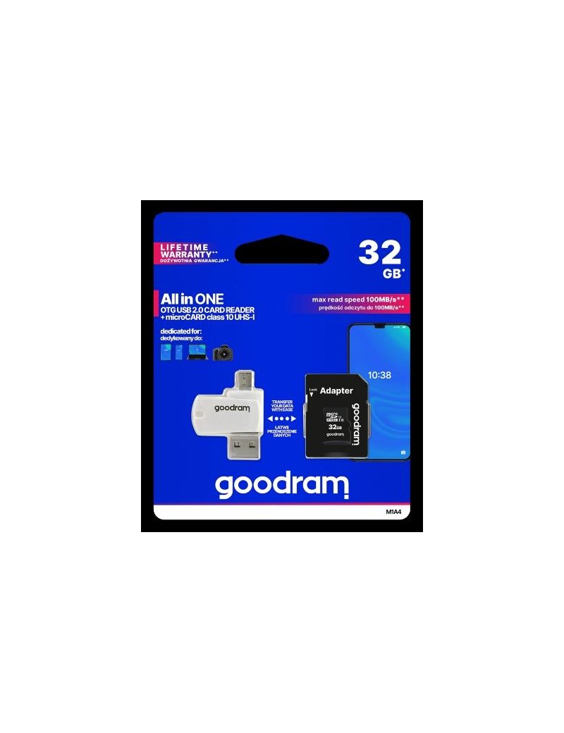 microSD 32GB CARD class 10 + adpter + card reader - blister