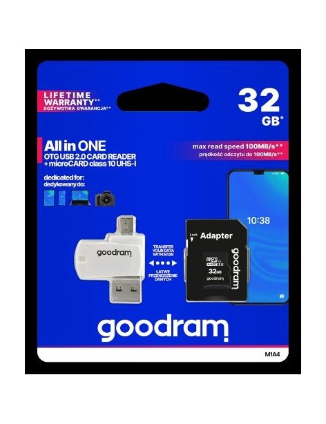 microSD 32GB CARD class 10 + adpter + card reader - blister