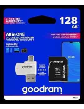 microSD 128GB CARD class 10 + adpter + card reader - blister