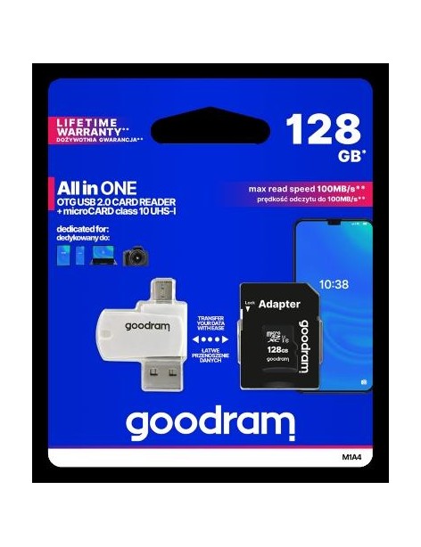 microSD 128GB CARD class 10 + adpter + card reader - blister