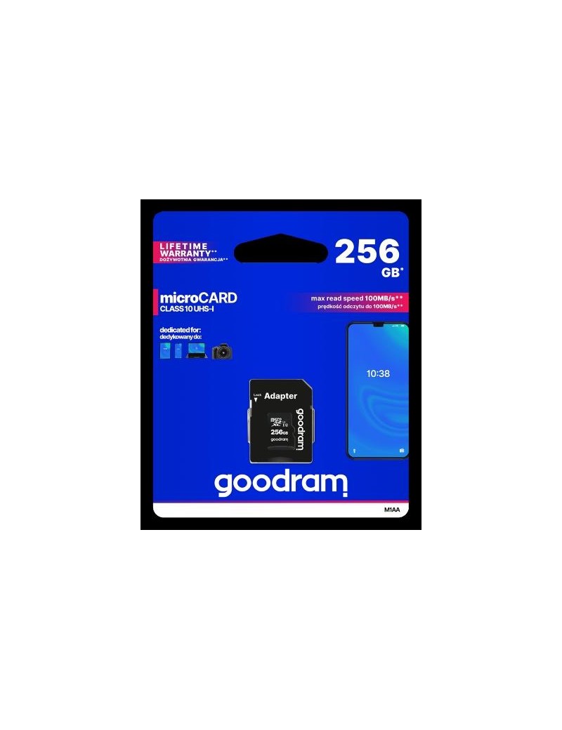 microSD 256GB CARD class 10 UHS I + adapter - retail blister