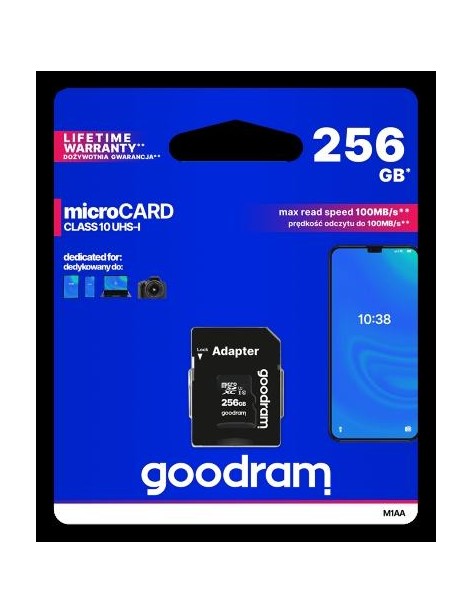 microSD 256GB CARD class 10 UHS I + adapter - retail blister
