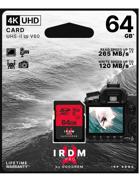 Scheda SD 64GB UHS II V60 Goodram - blister retail