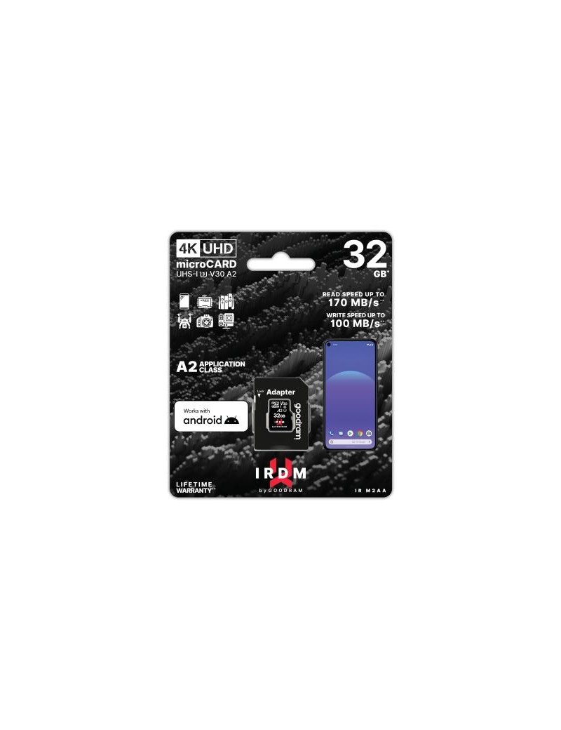 microSD IRDM by GOODRAM 32GB UHS I U3 A2 + adapter