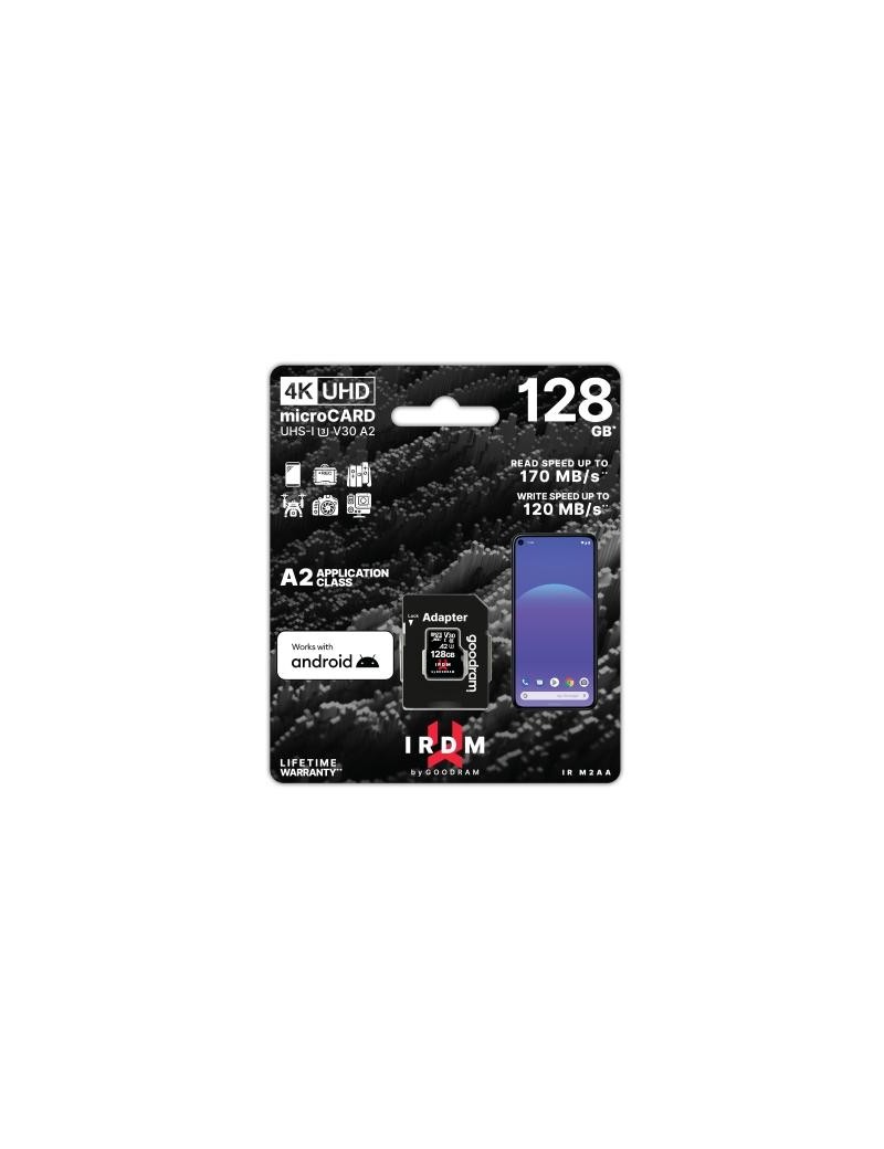 microSD IRDM by GOODRAM 128GB UHS I U3 A2 + adapter