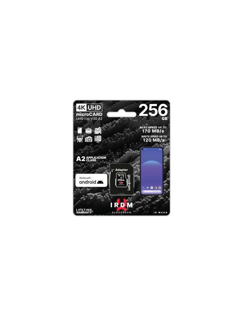 microSD IRDM by GOODRAM 256GB UHS I U3 A2 + adapter