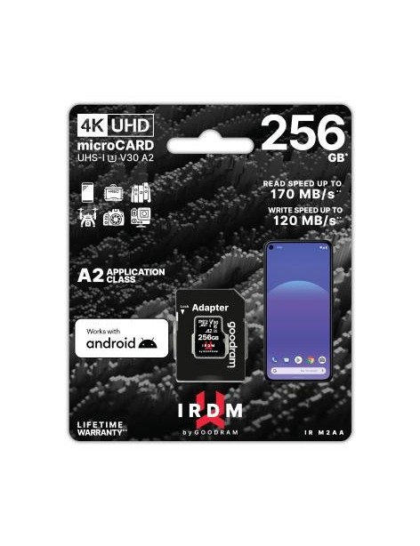 microSD IRDM by GOODRAM 256GB UHS I U3 A2 + adapter