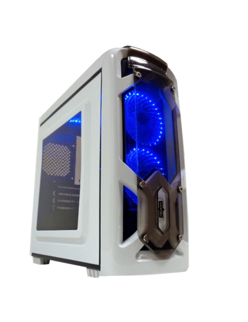 Case Micro ATX Gaming Alantik GRAVIB Bianco 4 Ventole LED Verde