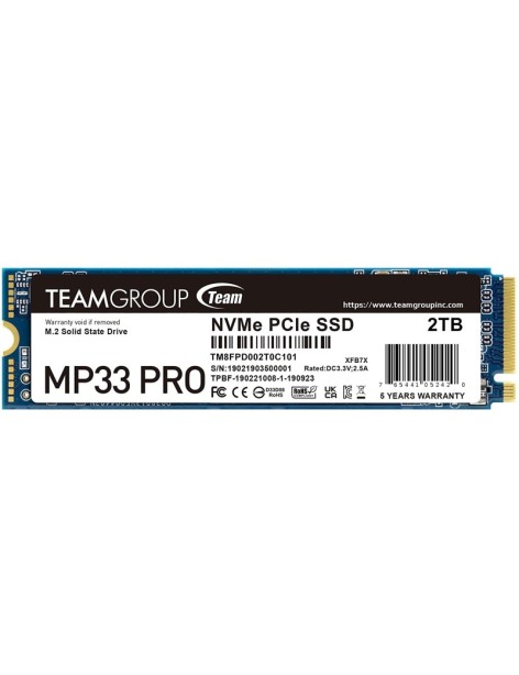 Team Group SSD 2TB MP33 PRO M.2 NVMe PCIe Gen 3.0