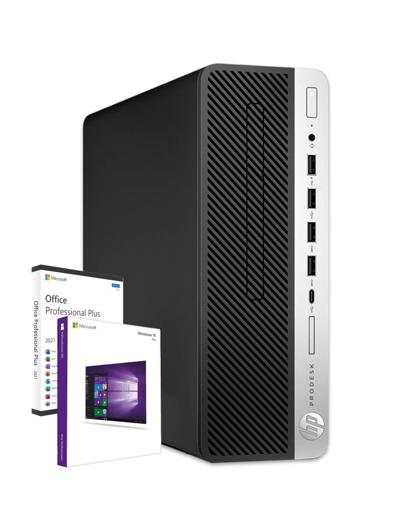 HP ProDesk 600 G3 SFF Computer Intel i5-7400T Ram 8GB SSD 240GB Win 10 Pro Office 2021 (Ricondizionato Grado A)