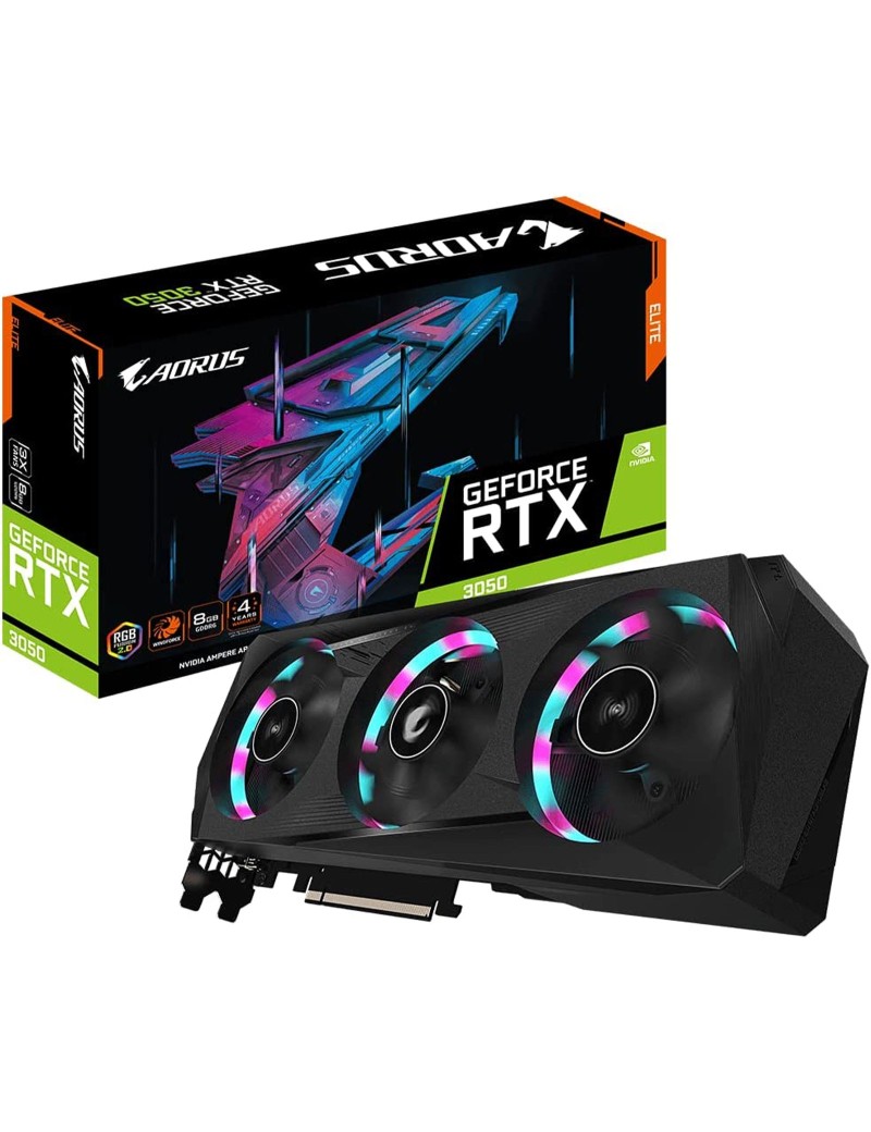 Scheda Video Gigabyte Nvidia GeForce RTX 3050 8GB GDDR6 Aorus Elite (LHR)