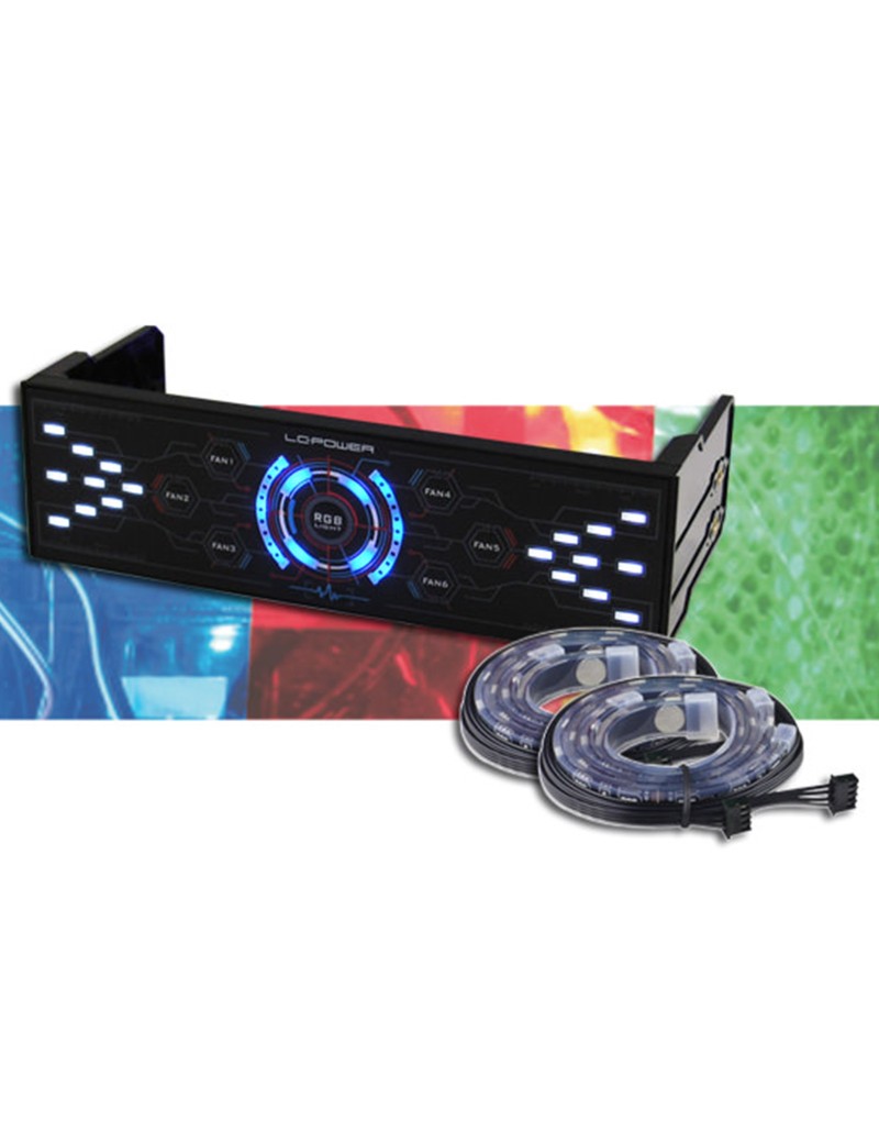 Controller Ventole Touchscreen LED 5,25" Nero + 2 Strisce LED LC-Power LC-CFC-LED