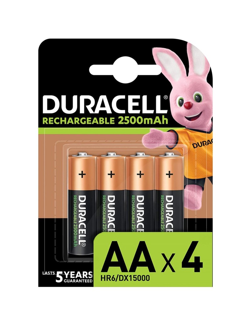 Duracell Rechargeable 4 Batterie AA Stilo Ricaricabili HR6 1.2V