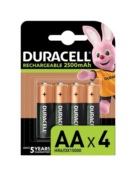 Duracell Rechargeable 4 Batterie AA Stilo Ricaricabili HR6 1.2V