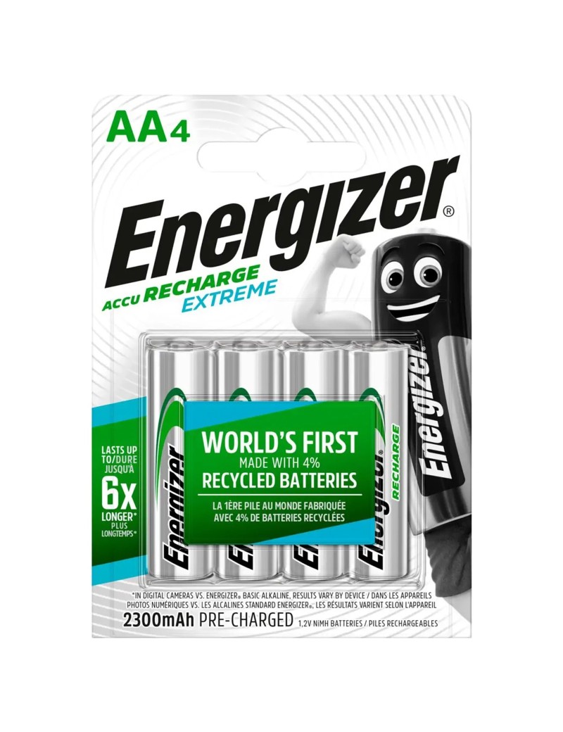 Energizer Extreme Recharge 4 Batterie AA Stilo Ricaricabili HR06 1.2V