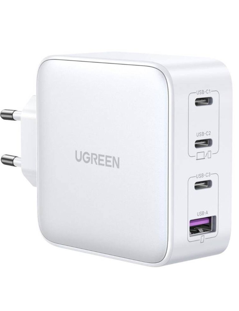 UGREEN Caricatore USB 100W GaN Nexode, 3 x USB Type-C, 1 x USB3, White 15337