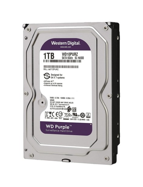 Western Digital WD Purple Surveillance Hard Disk 1TB SATA III 3.5" WD10PURZ