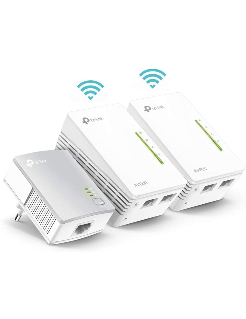 Kit Powerline TP-Link TL-WPA4220TKIT AV600 Ethernet + 2 Extender Wi-Fi 300 Mbps 2.4 GHz