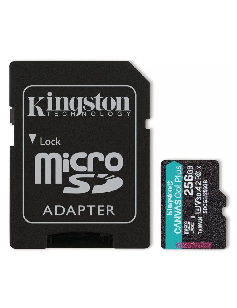 Memoria Micro SDXC 256GB Kingston Canvas Go! Plus UHS-I Classe 10 Con Adattatore