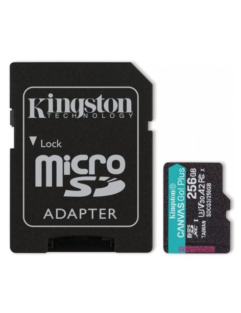 Memoria Micro SDXC 256GB Kingston Canvas Go! Plus UHS-I Classe 10 Con Adattatore