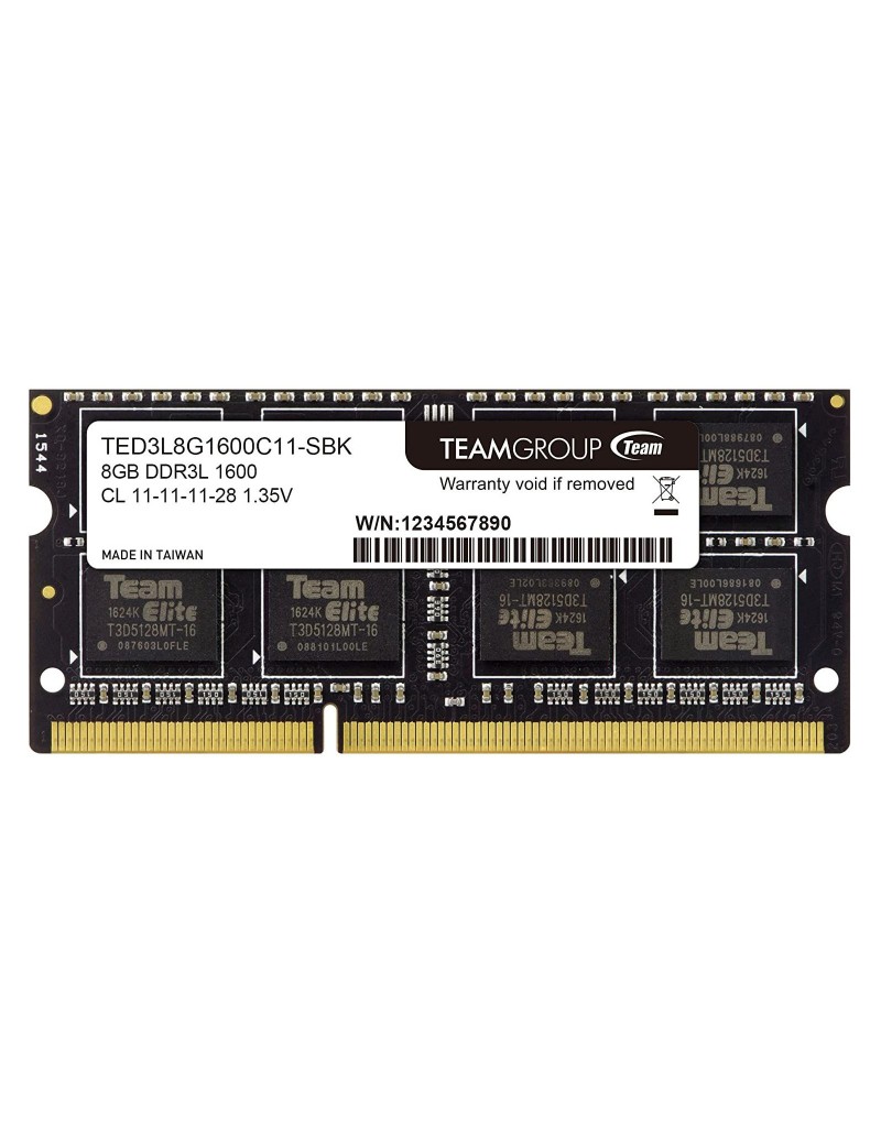 Memoria RAM DDR3 8GB SODIMM Team Group 1600 Mhz PC3L 1.35V