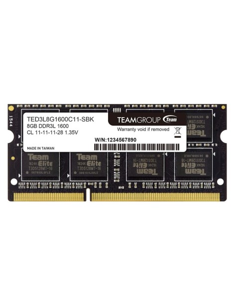 Memoria RAM DDR3 8GB SODIMM Team Group 1600 Mhz PC3L 1.35V