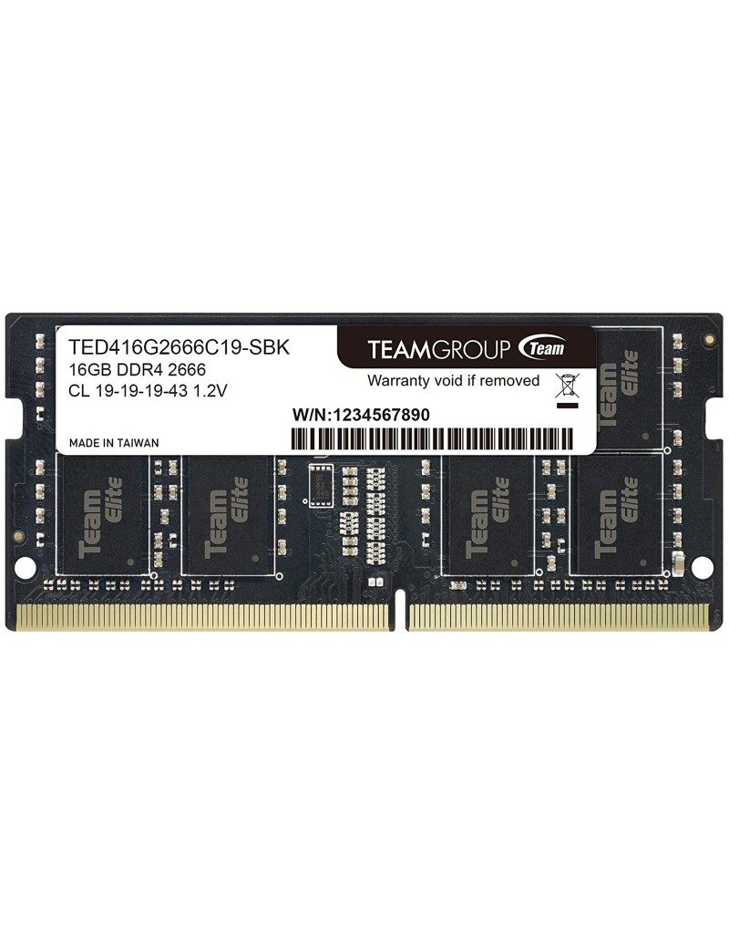 Team Group Memoria RAM DDR4 16GB SODIMM 2666 Mhz TED416G2666C19-S01