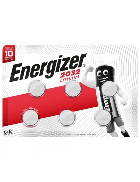 Energizer 6 Batterie Tampone Al Litio CR 2032 3V