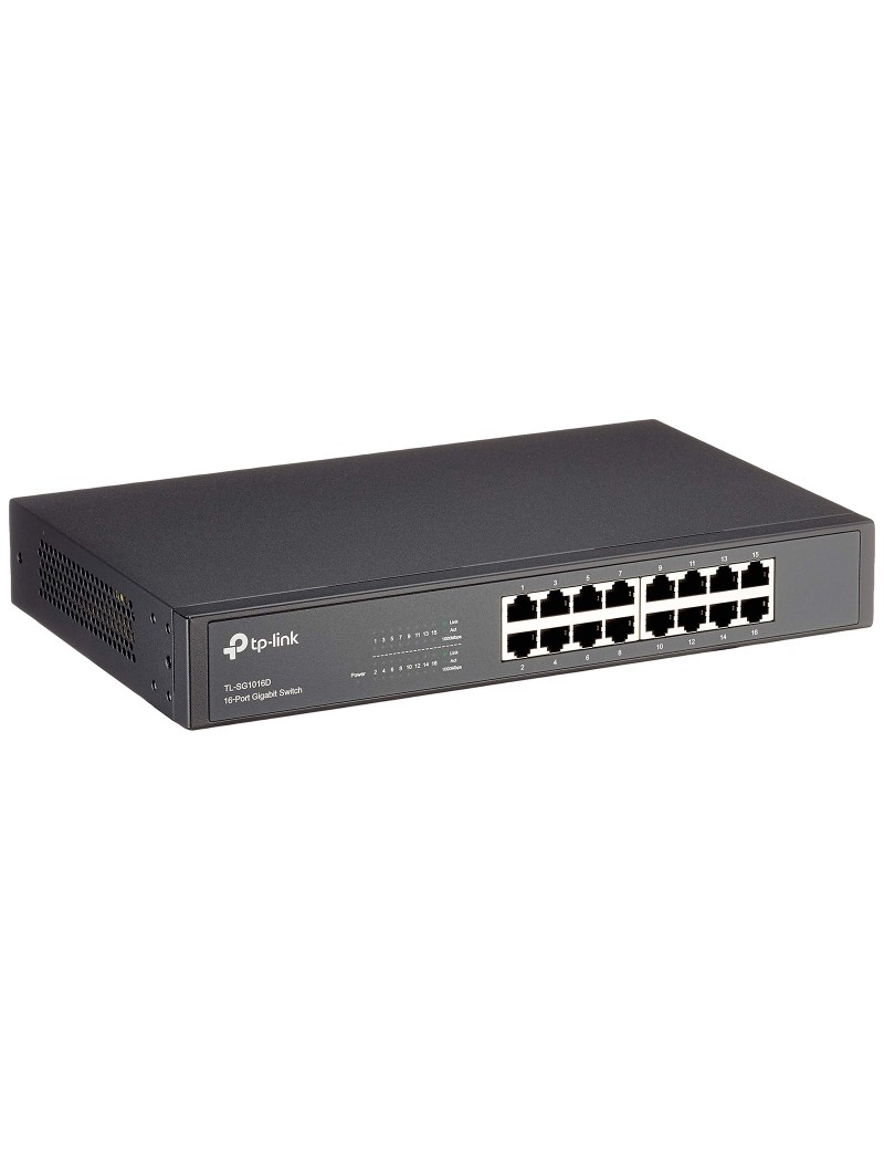 Switch Ethernet 16 Porte RJ45 10/100/1000 Mbps TP-Link TL-SG1016D Rackmount 13"