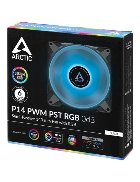 ARCTIC P14 PWM PST RGB Ventola 14 Cm Led RGB Nero con Controllo PWM