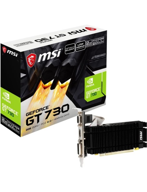 Scheda Video MSI Nvidia GeForce GT 730 2GB GDDR3 + Staffa Low Profile